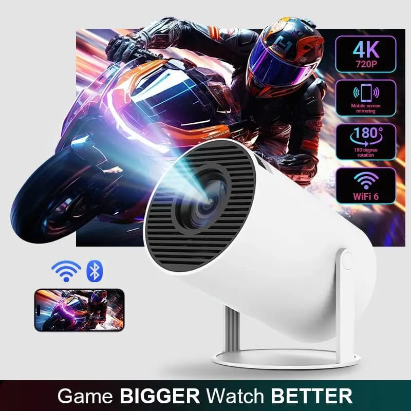 Proiettore portatile da esterno HY300Pro + Mini proiettore di decodifica 4K con WiFi 5G 6 e BT 5.0 720P Full HD 160 Home Theater