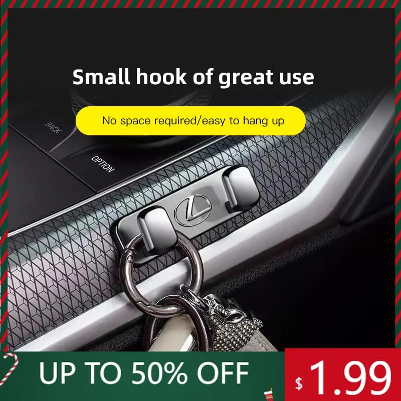 Adesivi per auto Lexus: Gancio in metallo piccolo per organizzazione domestica e porta attrezzi per RX330, IS250, CT200h, ES300h, RX350, IS300h, NX300h, RX