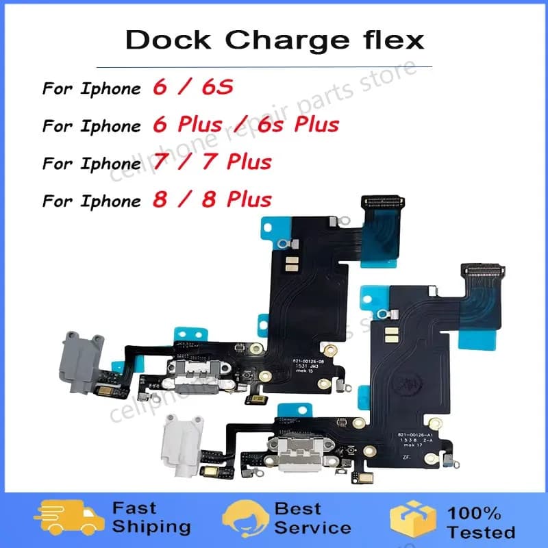 Scheda porta dock di ricarica dock USB per caricabatterie rapido con cavo flessibile per microfono per Iphone 6 6S 7 8 Plus