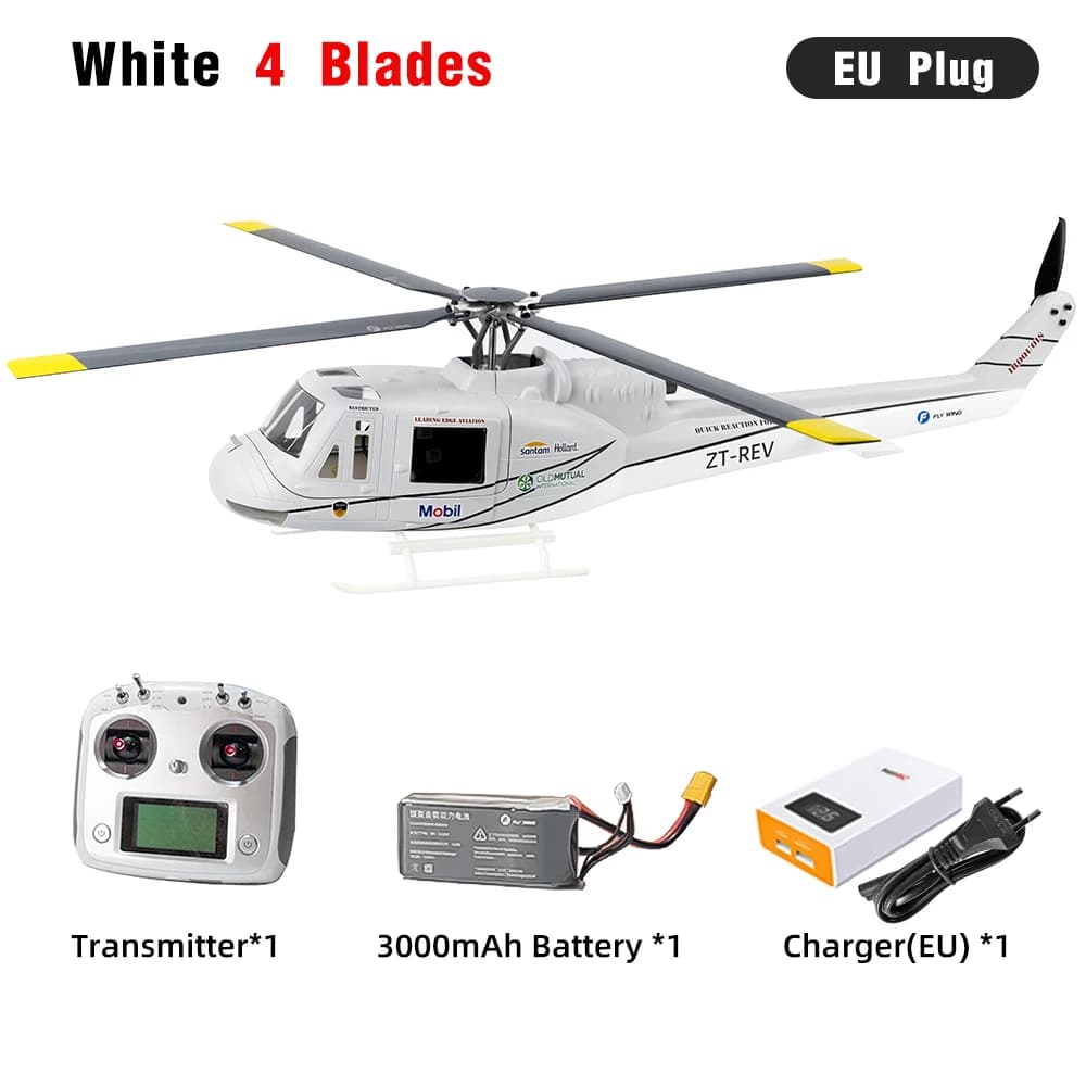 FlyWing UH1 V4 RTF RC Elicottero 16V Motore Brushless 10CH M10 Modulo GPS con Mantenimento dell'altitudine Controller Punto Fisso 2/4 Pale