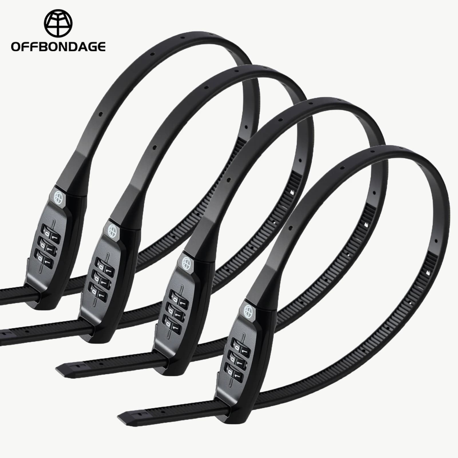 OFFBONDAGE Password Tie Lock Portable Bicycle Lock Cable Tie Lock Motorcycle Helmet MTB Password Lock 3 Digit Anti-Theft Safety