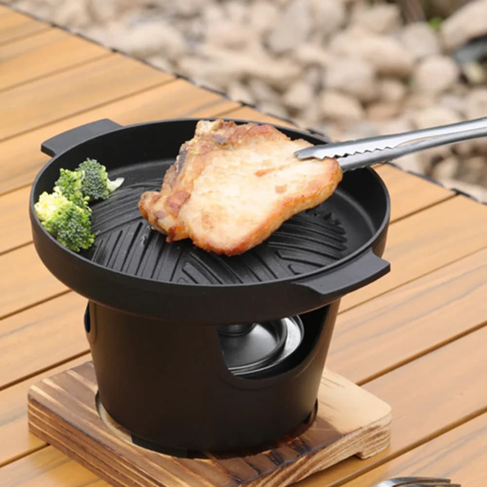 Japanese Smokeless Alcohol Stove Hibachi Grill Smokeless Mini Barbecue Charcoal Grill Japanese One Person Cooking Oven Non-Stick