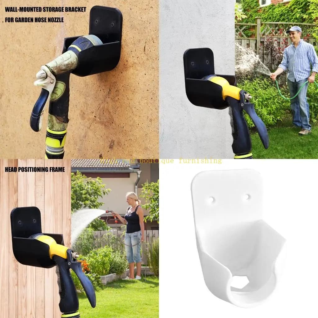 L9NB Porta ugello per tubo da giardino in plastica moderna Organizzatori a parete Scaffale per posizionamento testa tubo per
