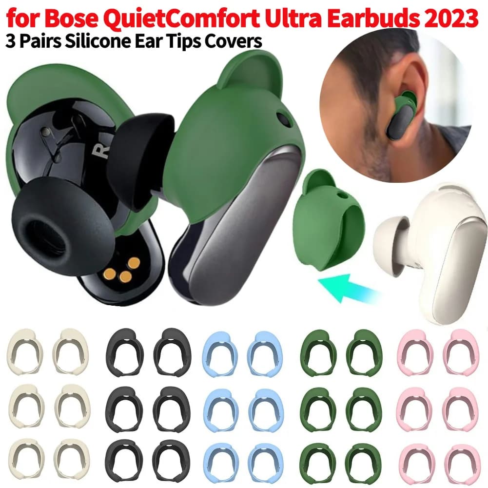 3 paia di copri auricolari in silicone, comodi, antigraffio, morbidi, di ricambio per auricolari Bose QuietComfort Ultra