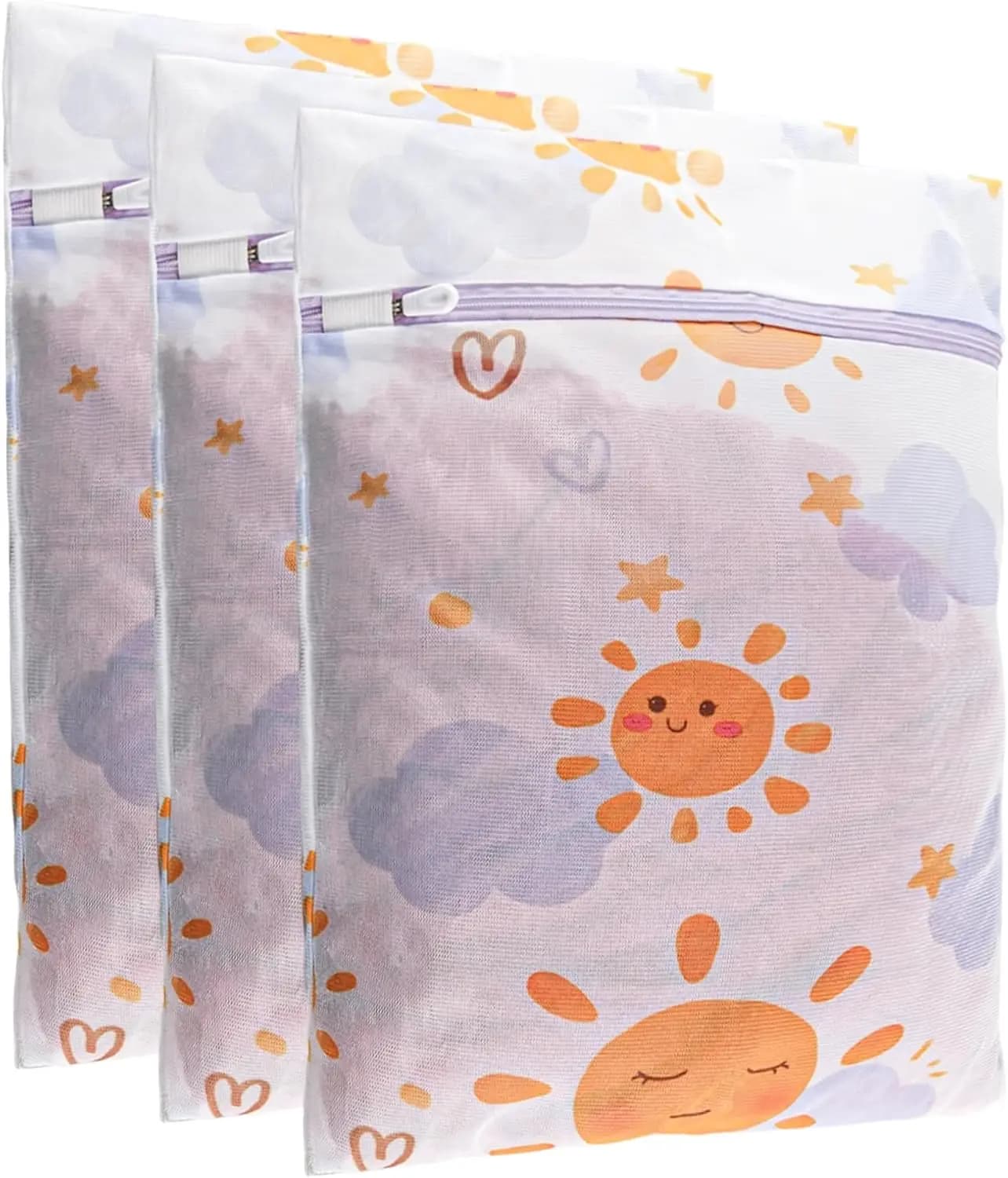 Confezione da 3 sacchetti per bucato in rete a nido d'ape, 12x16 pollici, cerniera premium, proteggono i capi delicati