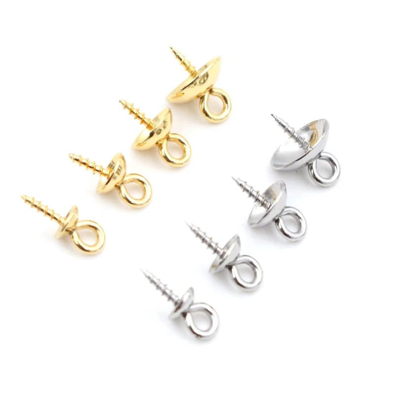 30 pieces Vine Eyes Bails Upper Beads End caps Stainless steel Pendants and DIY pendants Connectors Jewelry Creation Accessories