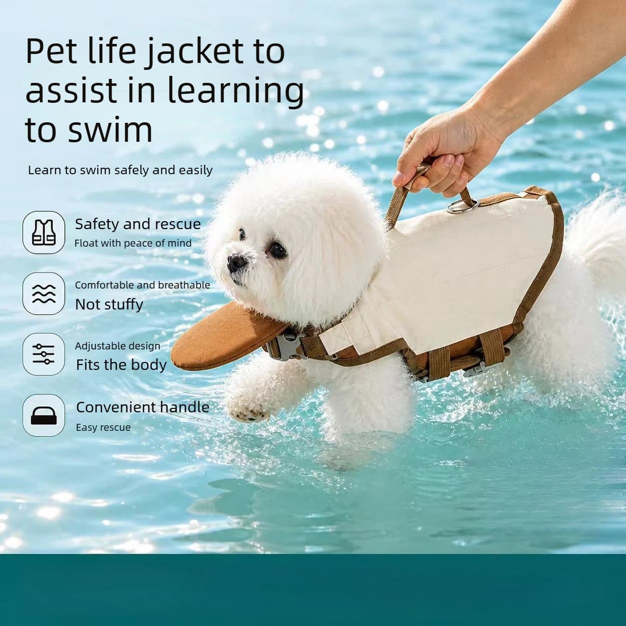 New Pet Life Jacket Dog Swimming Assist Flotation Vest For Medium & Small Dogs Teddy Bichon Puppy Buoyancy Safety Swimwear