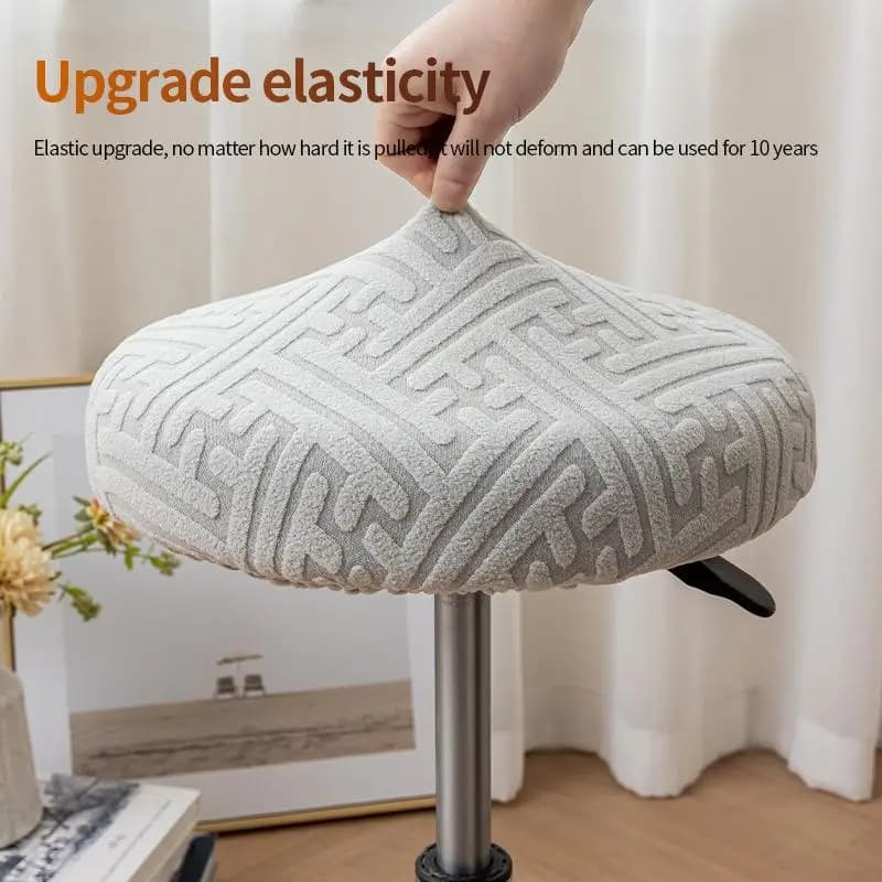 New Washable Chair Seat Cover Slipcover with Elastic Bands Round Chair Cover All Inclusive 30cm Stool Seat Cushion Cover