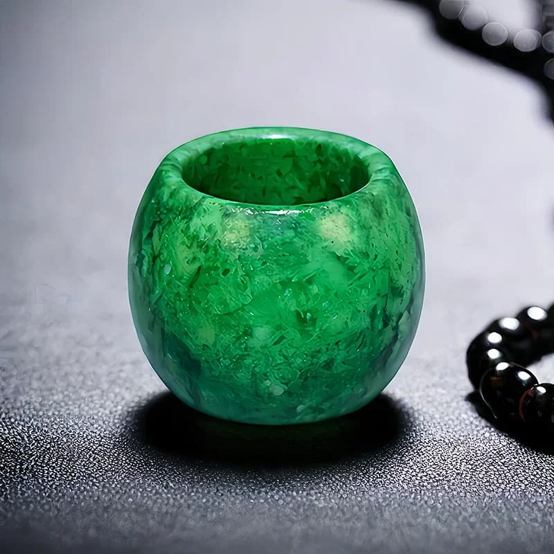 Anelli di giada reale verde da 22mm per accessori da donna Luxury Fashion Designer Stone Vintage Jasper Talismans amuleto gioielli naturali