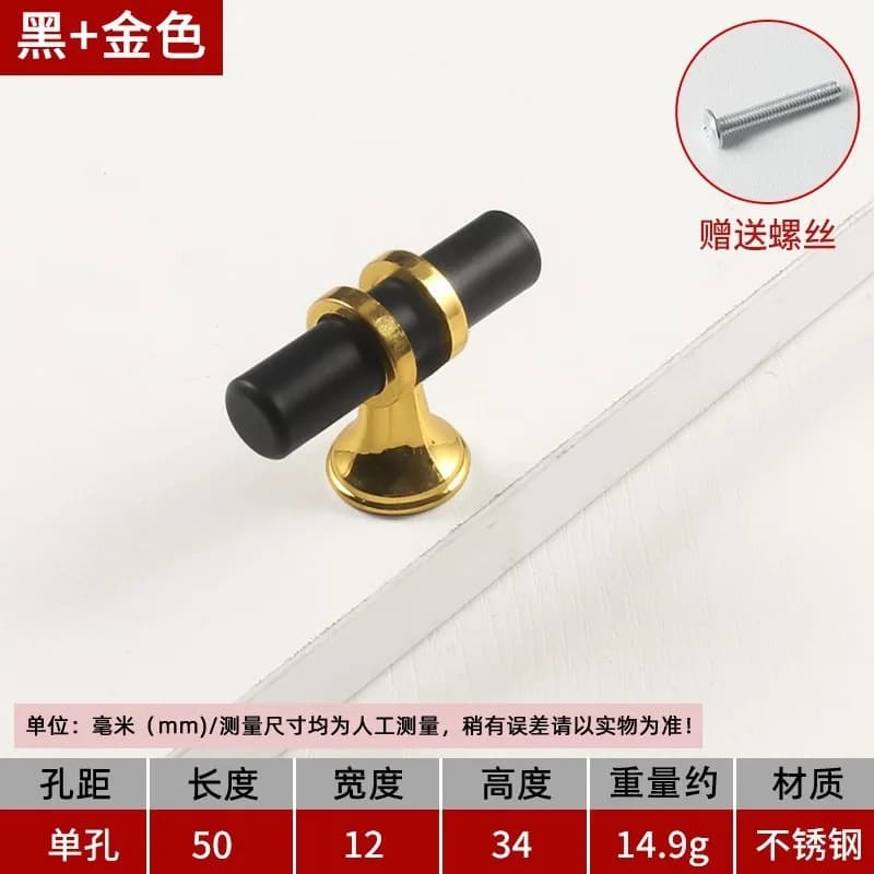 1 pz moderno in acciaio inossidabile nero oro maniglie per porte maniglie per armadi da cucina manopole per cassetti solide maniglia per mobili di moda hardware