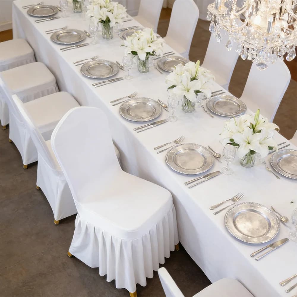 1/6/8/10/50/100 Pezzi Coprisedia Elasticizzato in Spandex Liscio per Hotel, Banchetti, Matrimoni, Eventi, Decorazione Sedie da Pranzo