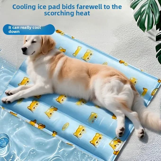 Cuscino Refrigerante Estivo per Cani e Gatti, Tappetino in Gel Rinfrescante con Design Cartoon