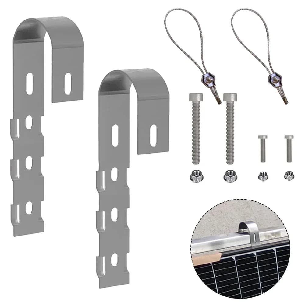 2 pz/set pannello solare fotovoltaico balcone staffa gancio pannello solare in acciaio inossidabile accessori per apparecchi supporto modulo solare