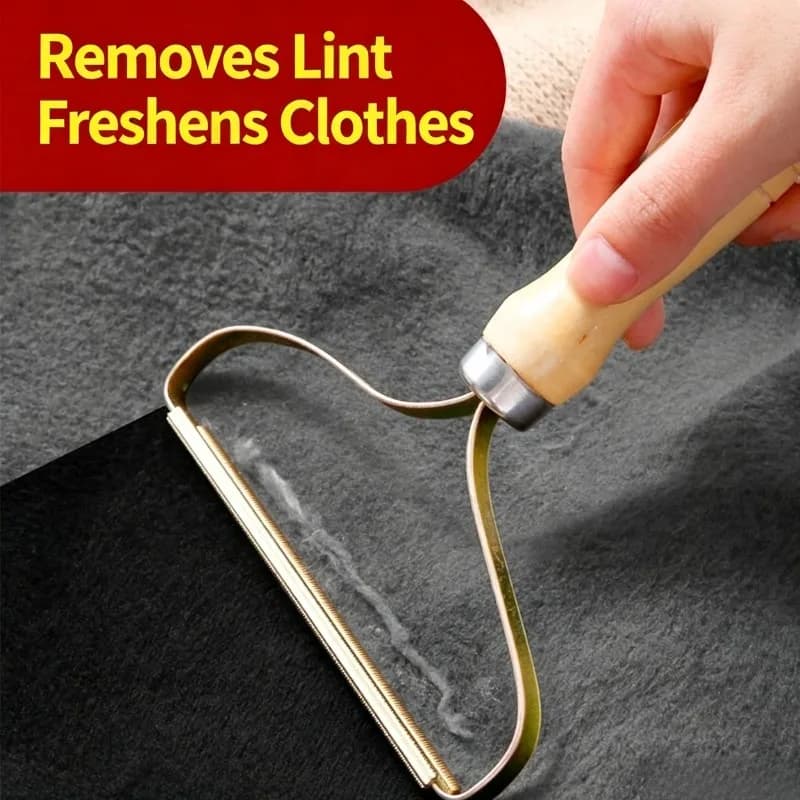 Manual Lint Remover Wooden Handle Clothes Fuzz Shaver Portable Fabric Shaver for Coat Sweater Wool