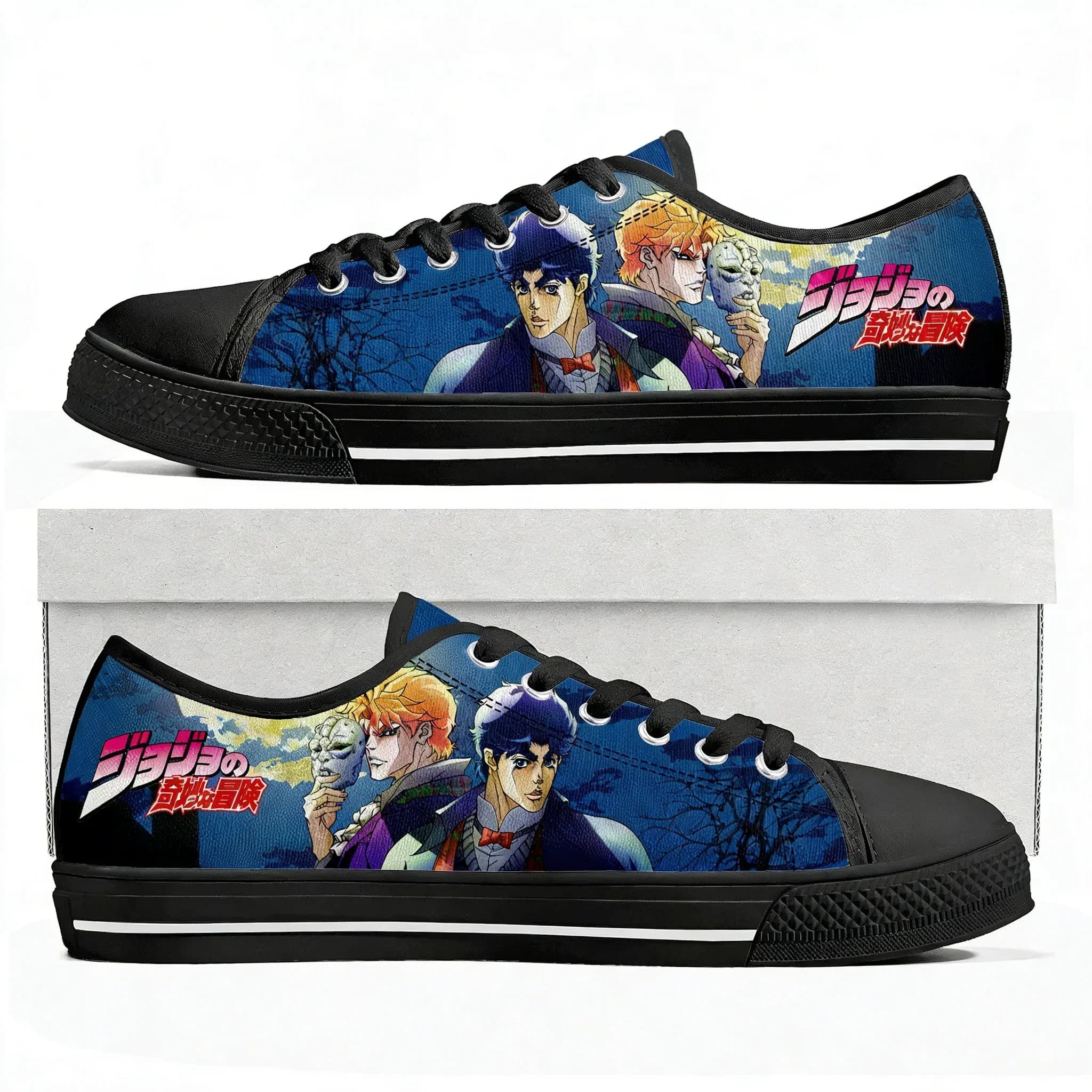 Jojo Low Top Sneakers Sneaker in tela da uomo, da donna, per adolescenti, comode, alla moda, durevoli, casual, per coppie, scarpe personalizzate anime