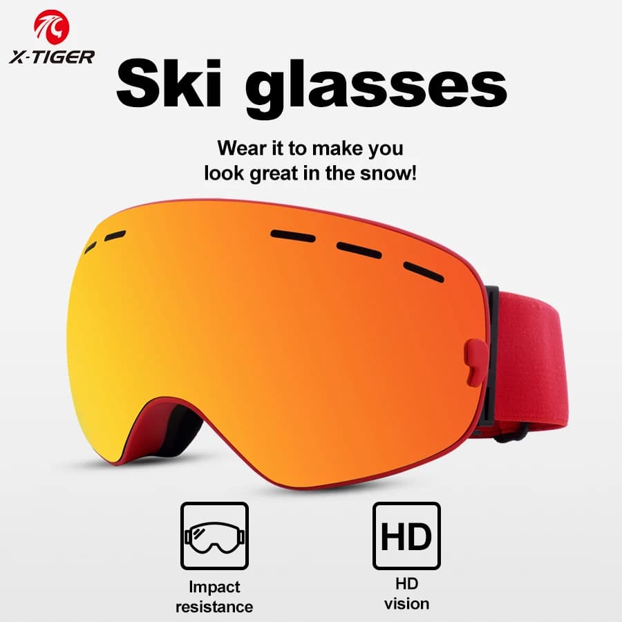 X-TIGER Men's and Women's Outdoor Ski Sunglasses UV400 Double Lens Ski Goggles Men's Snowboard Goggles Winter Riding Glasses