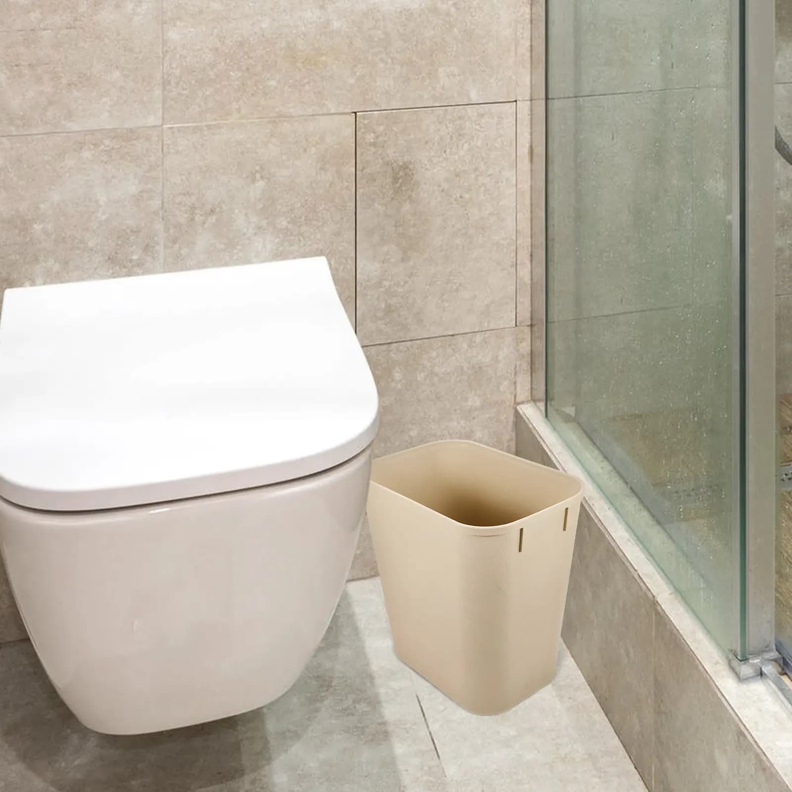 Cestino per Rifiuti in Plastica Riutilizzabile, Compatto per Camera da Letto, Ufficio, Cucina, Elegante Contenitore con Ampia Apertura per Uso Domestico