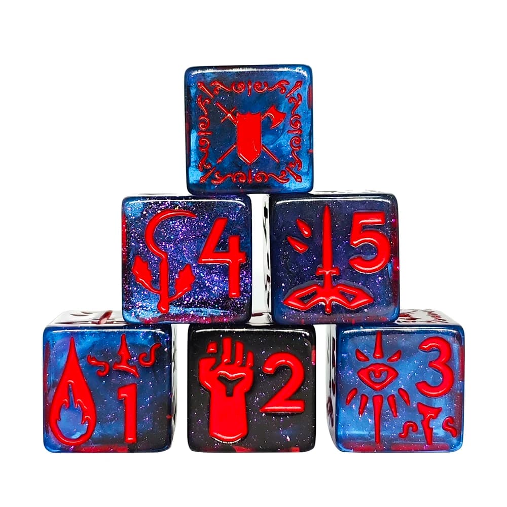 12 Pz Set D6 Resina 16MM Fantasia Modello Magico Dadi per Dungeons and Dragons RPG TRPG Intrattenimento Dadi Accessorio