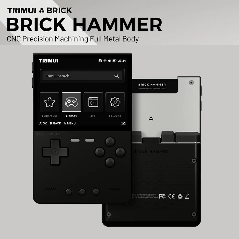 Metal Body Trimui Brick Hammer Console - 3.2" Ultra-Clear IPS Screen 3000mAh Open Source Handheld Retro Game Machine best Gift