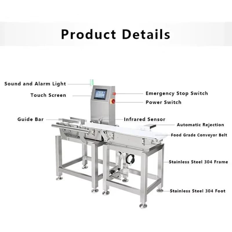 Conveyor Scale for Food Processing Production Line Juice Jam Potato Chips Coffee Bean