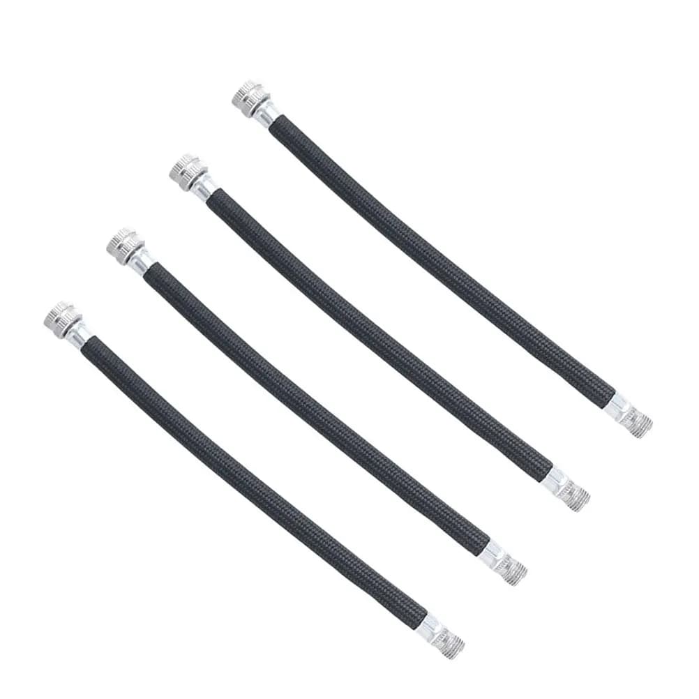 Tubo di prolunga universale da 4 pezzi per gonfiatori per biciclette, design filettato compatibile con la valvola, pompa multiuso leggera e portatile