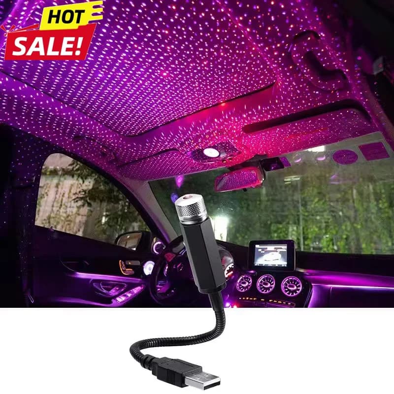 Mini Proiettore LED per Tetto Auto, Luce Notturna Stellata, Lampada Atmosfera Galassia USB, Decorativa Regolabile per Tetto Auto e Soffitto Consegna veloce 4-6 giorni Arrivo