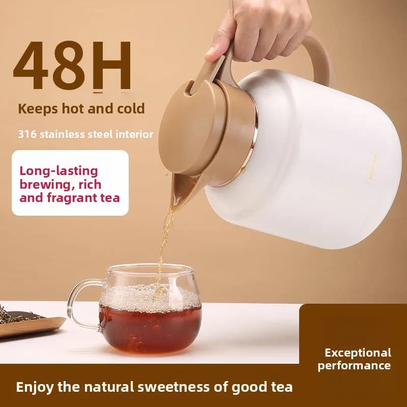 Large Capacity Stainless Steel Tea Pot 36 No Rust Modern Simple Design Insulated Water Bottle for Home Use Tea Brewing