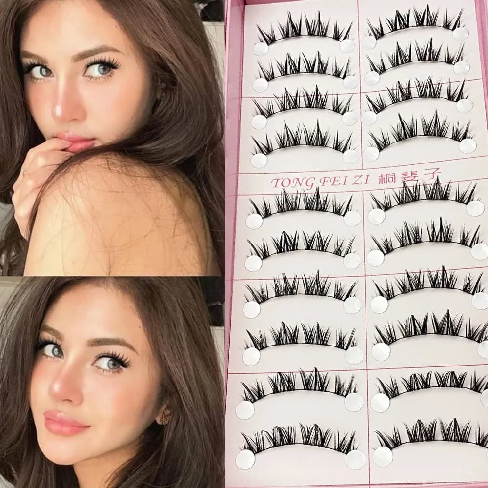 Fin 3D Eyelashes in Finta Visone Pelliccia, Ciglia Finte Natural Long and Voluminose, Ciglia Morbide Glamour, Tools for Extension Eyelash, Beauty and Female Make-up