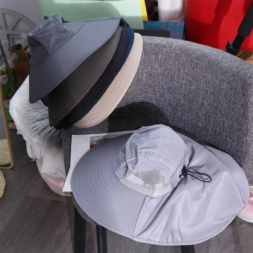 Wide Brim Panama Fishing Cap Anti UV Neck Protection Wide Brim Bucket Hat Fisherman Hats Hat with Neck Cover Summer Sun Cap
