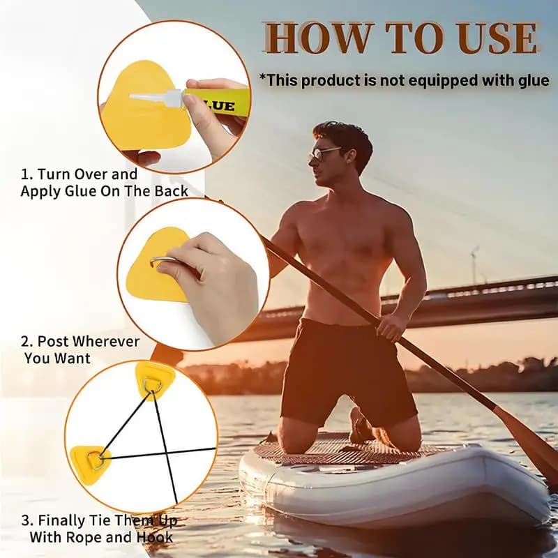 D Ring Patch Paddle Board Kayak portatile D Ring Paddle Board Corda Fibbia Patch Kayak Accessori per sport acquatici Gonfiabili