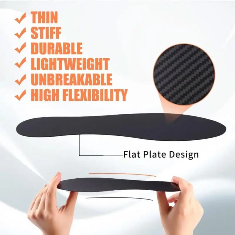 Carbon Fiber Insole for Men Running Sport Foot Insert Breathable Shoes Bearings for Women's Sports Shoes Soles for Orthopaedic Shoes for Gymnastics Shoes