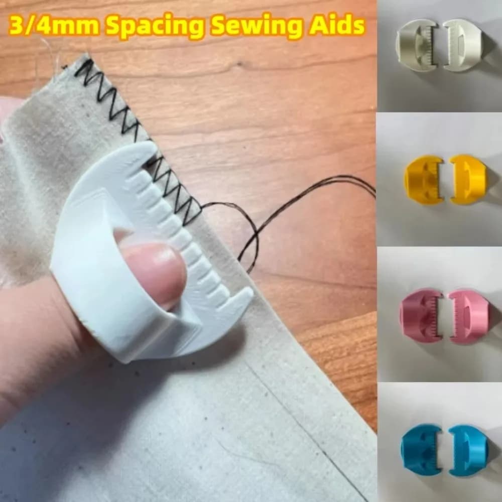 2 pezzi fai da te cucito a mano bordo punto annodato stencil accessori con dispositivo ditale in tessuto spaziatura 3/4mm ausili per cucire in plastica per la casa