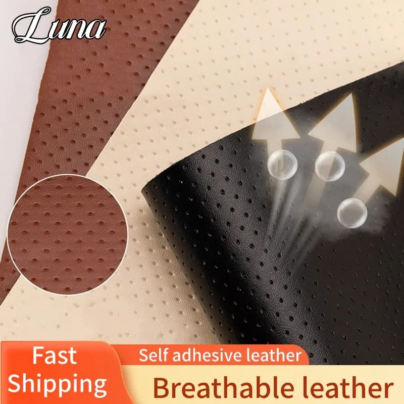 Adesivo in pelle traspirante per seggiolino auto Patch in pelle autoadesiva PU Borse per divani Toppe per riparazione in pelle artificiale perforata
