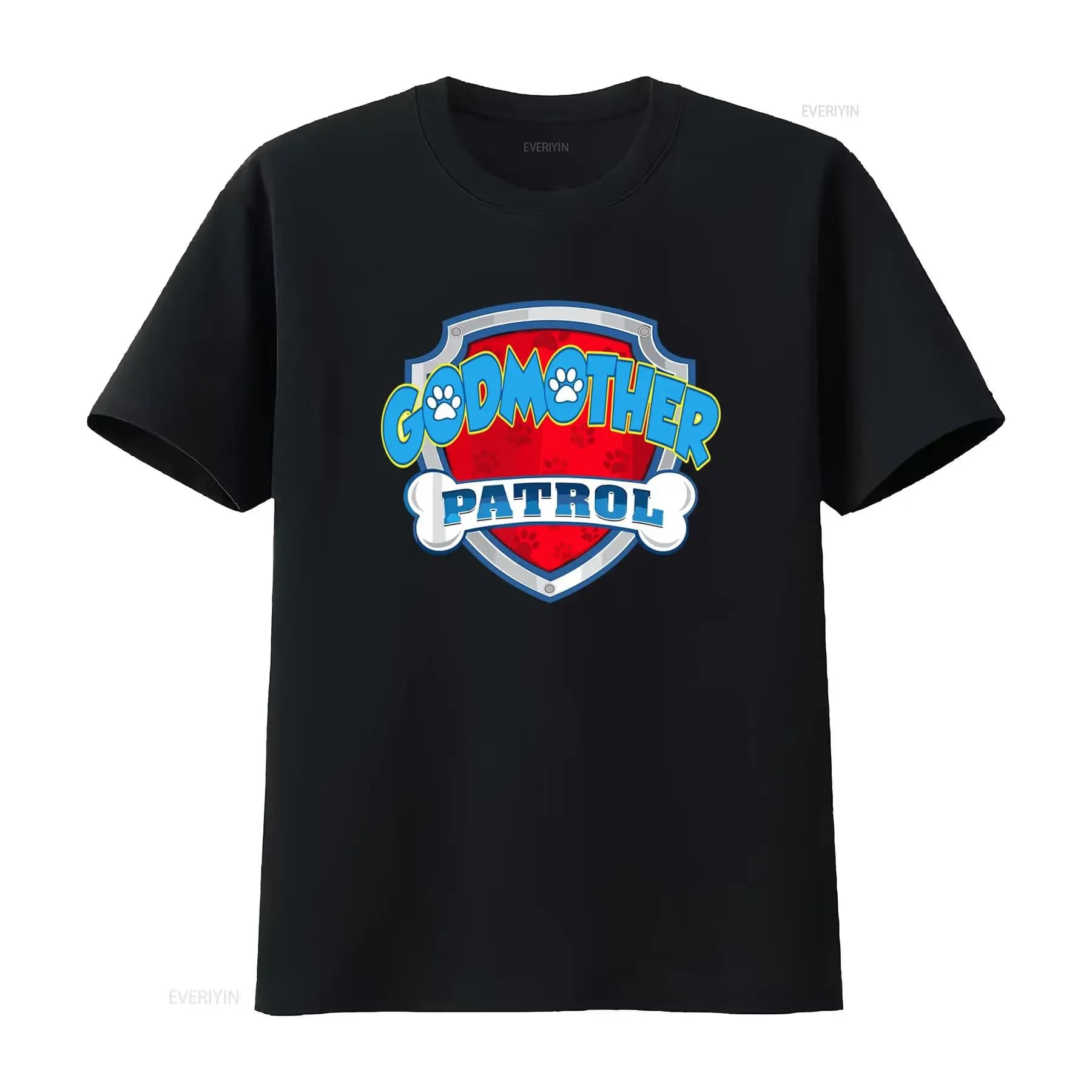 Godmother Patrol T-shirt for dogs, fun for birthday party, vintage, washed, soft, versatile, man-made, everyday, casual