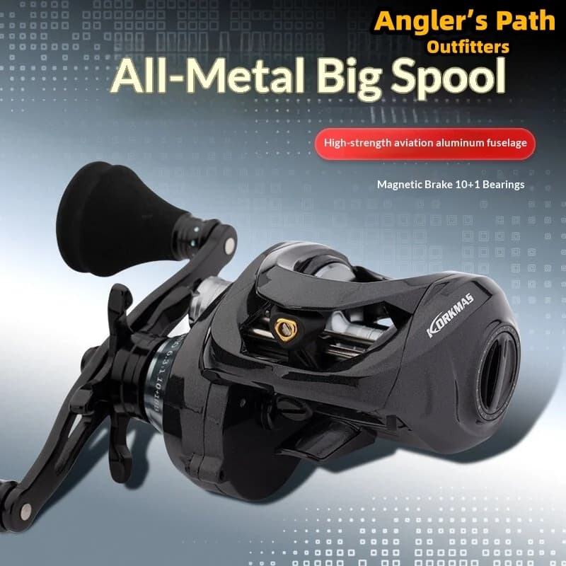 Korkmas Baitcasting Reel Full Metal Frame Short Axis Deep Spool Drag Alarm Long Casting Sea Fishing Anchor Snakehead Fishing
