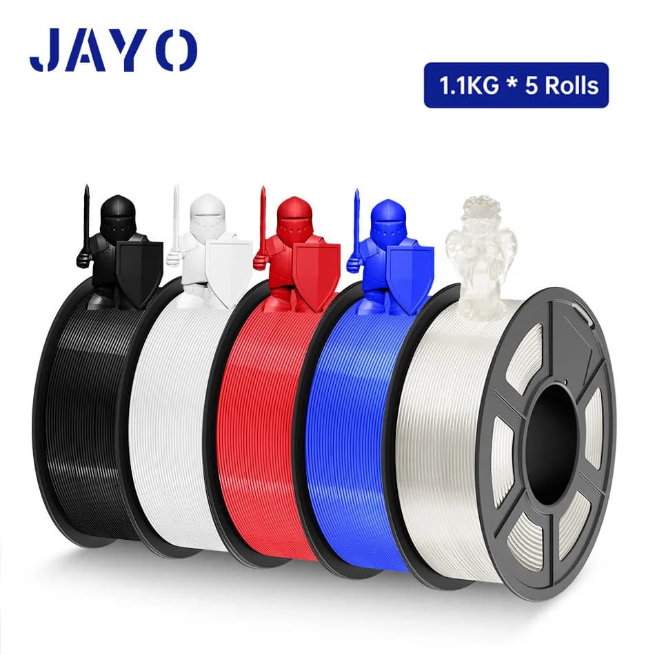 JAYO PLA / PLA Plus/ SILK PLA / PLAMeta/TPU SILK/ABS / PETG filament 3D 1.75mm 0.65/1.1KG filament for 3D printer PLA Rainbow 5Roll