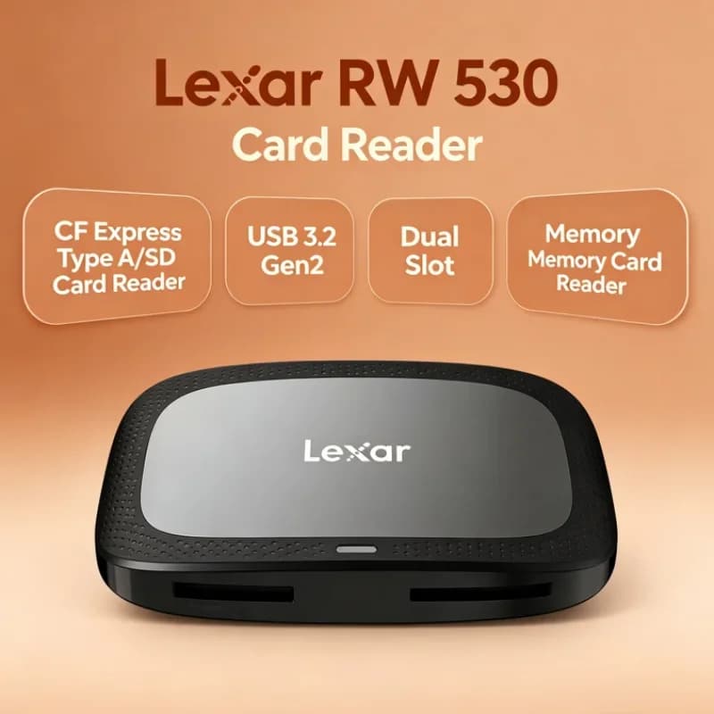 Lexar CFexpress Type A / SD Memory Card Reader RW530 USB 3.2 Gen2 Dual Slot CFA Max 900MB/s SD Card Reader