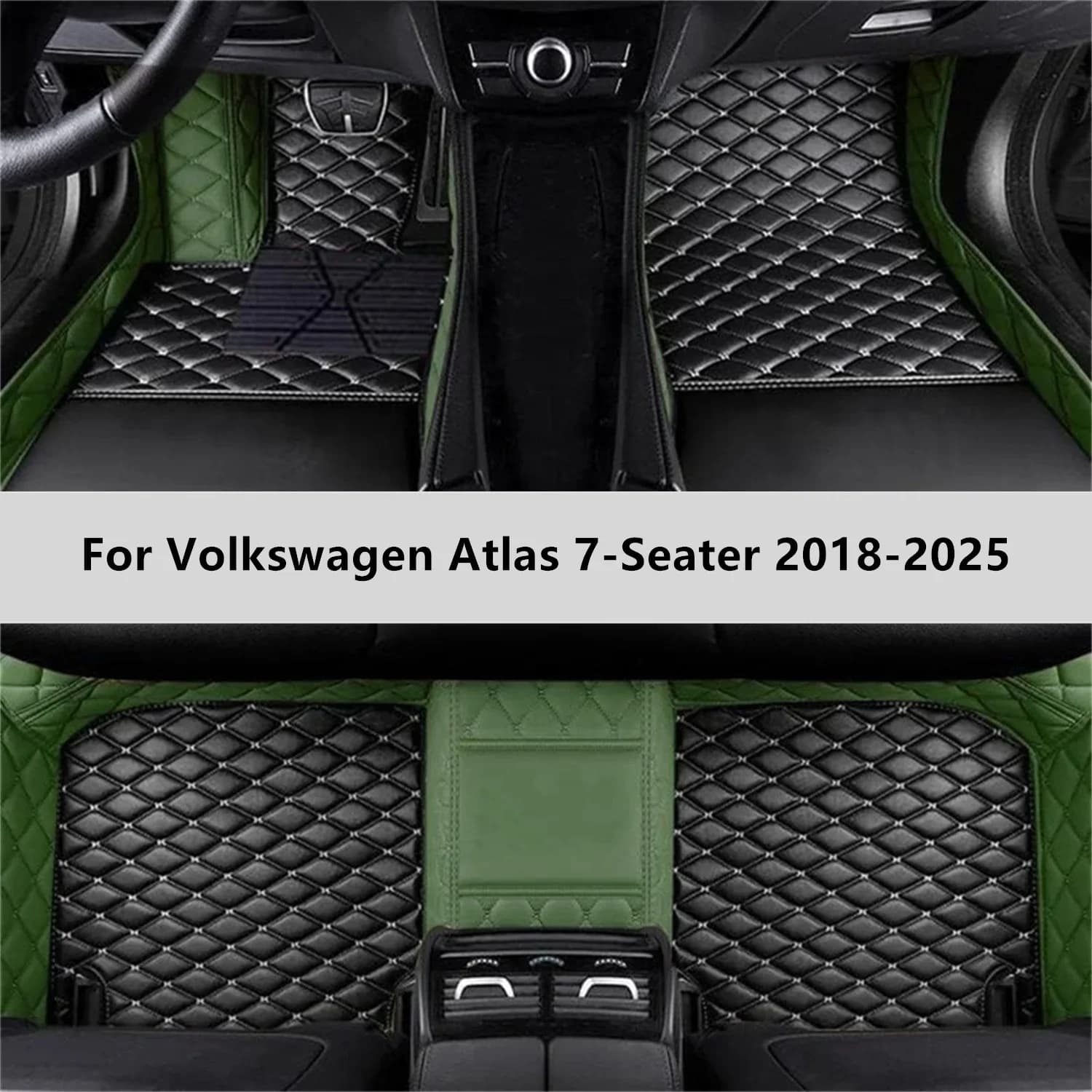 Tappetini Auto Personalizzati per Volkswagen Atlas 7 Posti 2018-2025, Accessori Interni per Auto