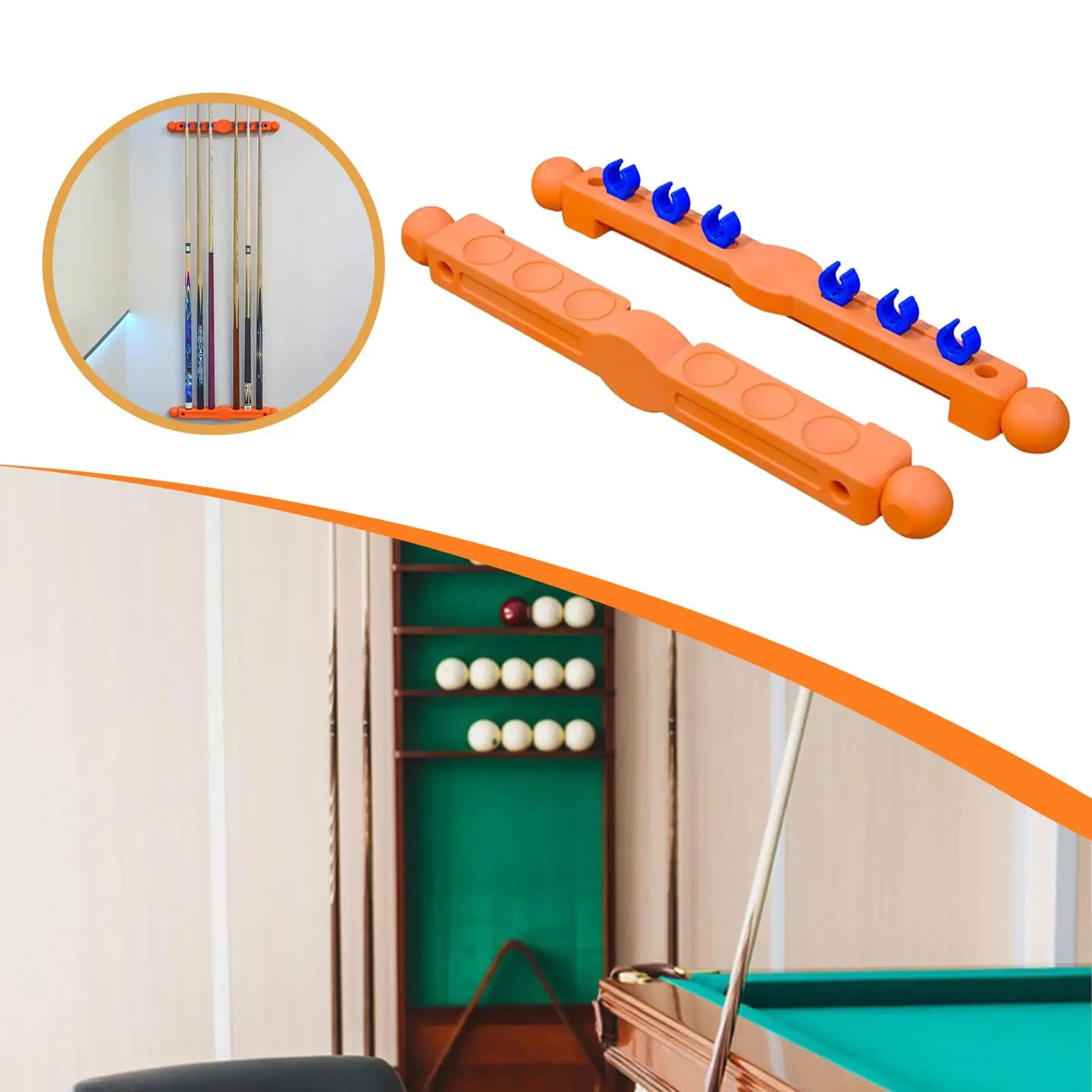 Billiard Pool Cue Rack Practical Wall Rack Wood Wall Mounted Pool Cue Holder