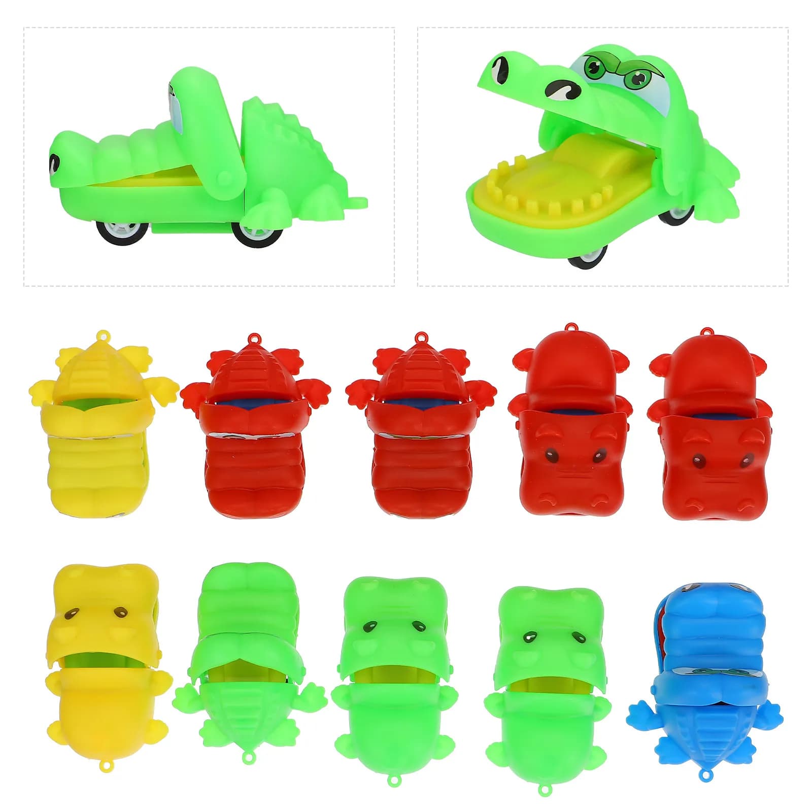 Set di 1 Auto Giocattolo a Forma di Alligatore con Funzione Pull-Back, Colori Assortiti, Regalo Sicuro per Bambini, Migliora le Abilità Motorie