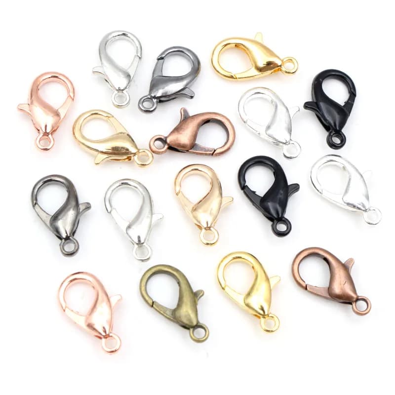 50pcs Bronzo Oro Argento Placcato Nero In Lega di Catenaccio Ganci per la Collana Del Braccialetto Catena di FAI DA TE Monili Che Fanno Trovare Forniture
