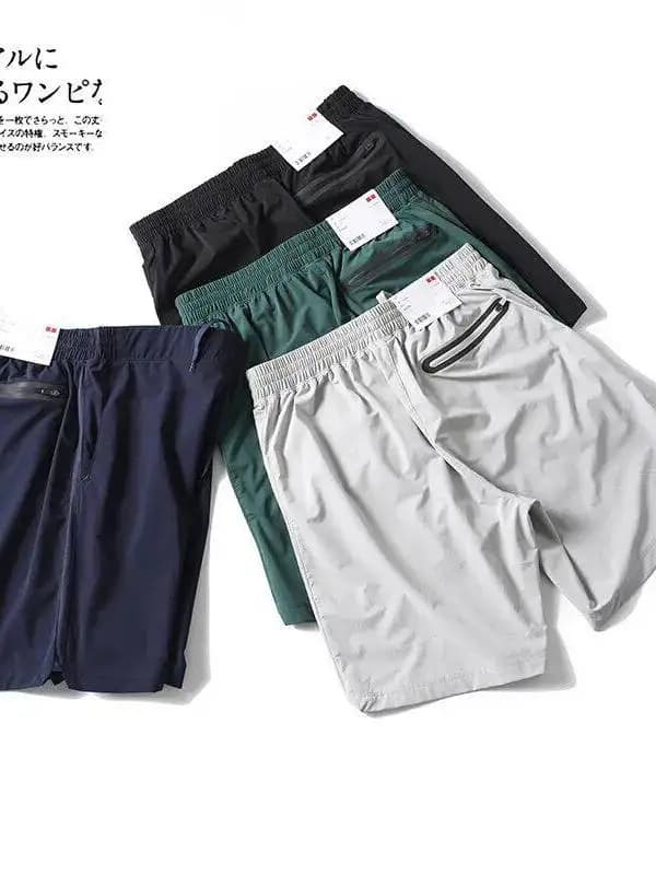 Men's Summer Loose Fit Ice Silk Quick Dry Breathable Casual Shorts High Elasticity Lightweight Straight Leg Sporty Shorts