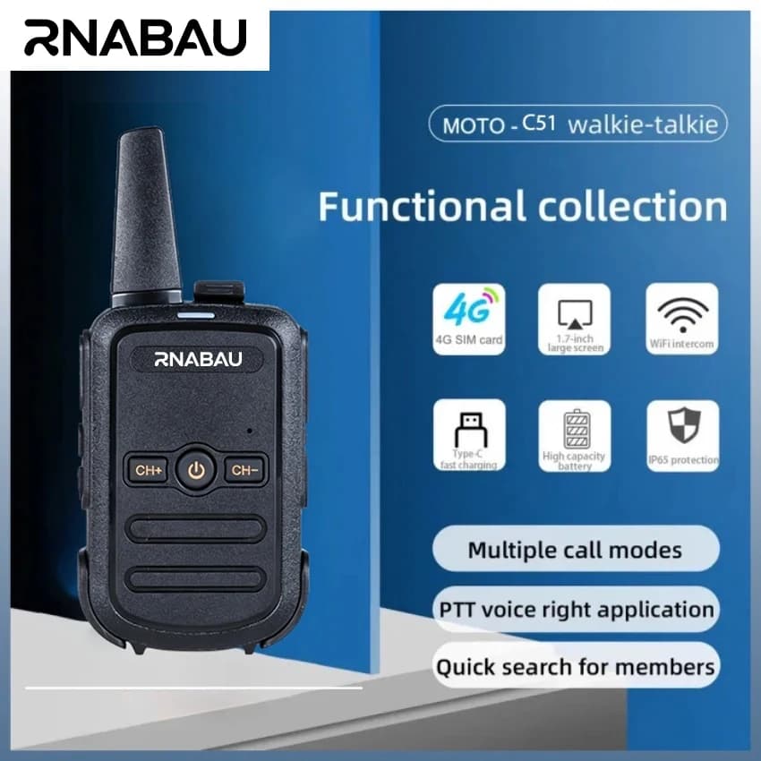 Motolola C-51 Walkie Talkie Radio Portatile Bidirezionale 16 Canali UHF 400-470MHz Walkie-talkie Radio a Lungo Raggio COD