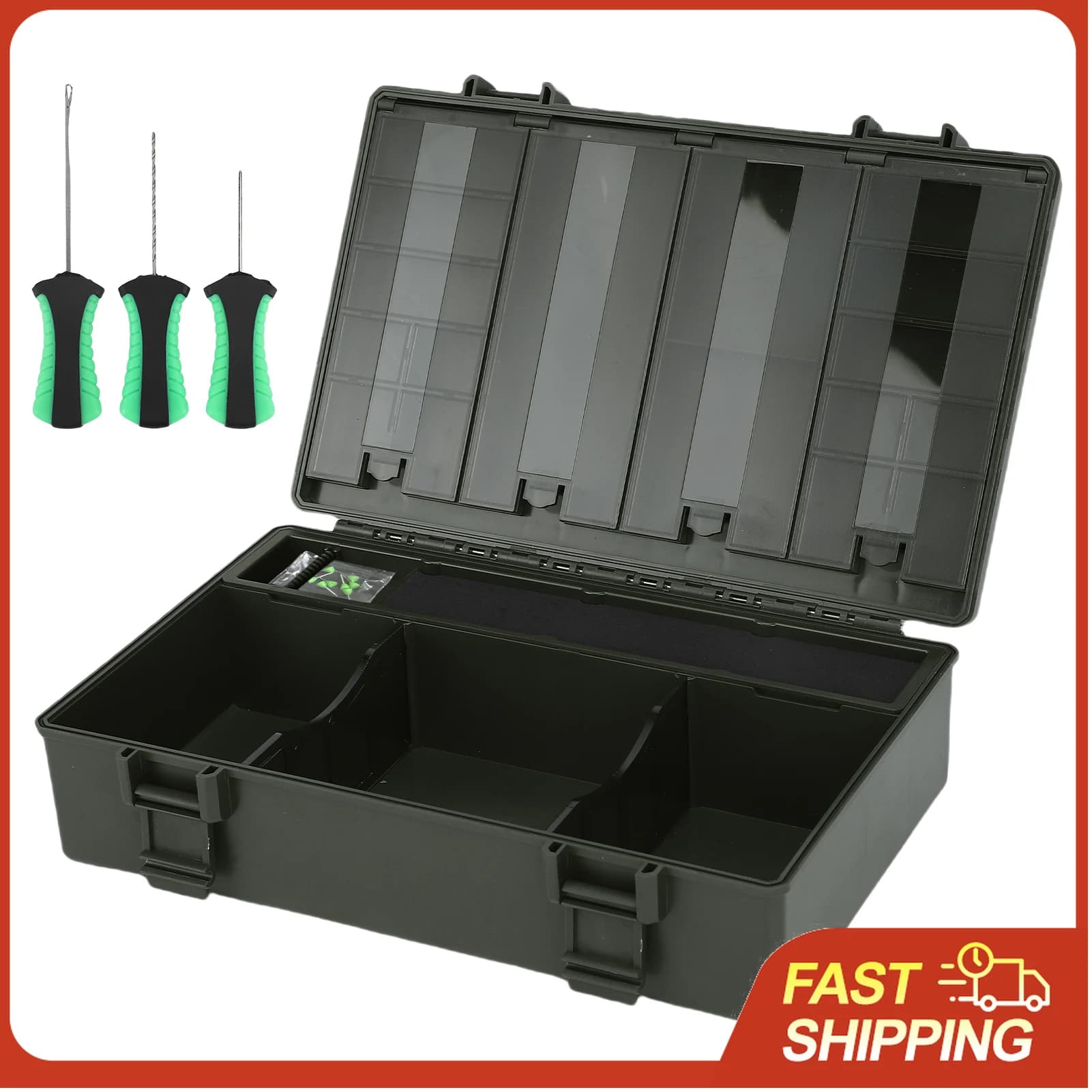 Multifunctional Carp Fishing Tool Box with Libra and 3 Accessories, Carp Fishing Organizer
