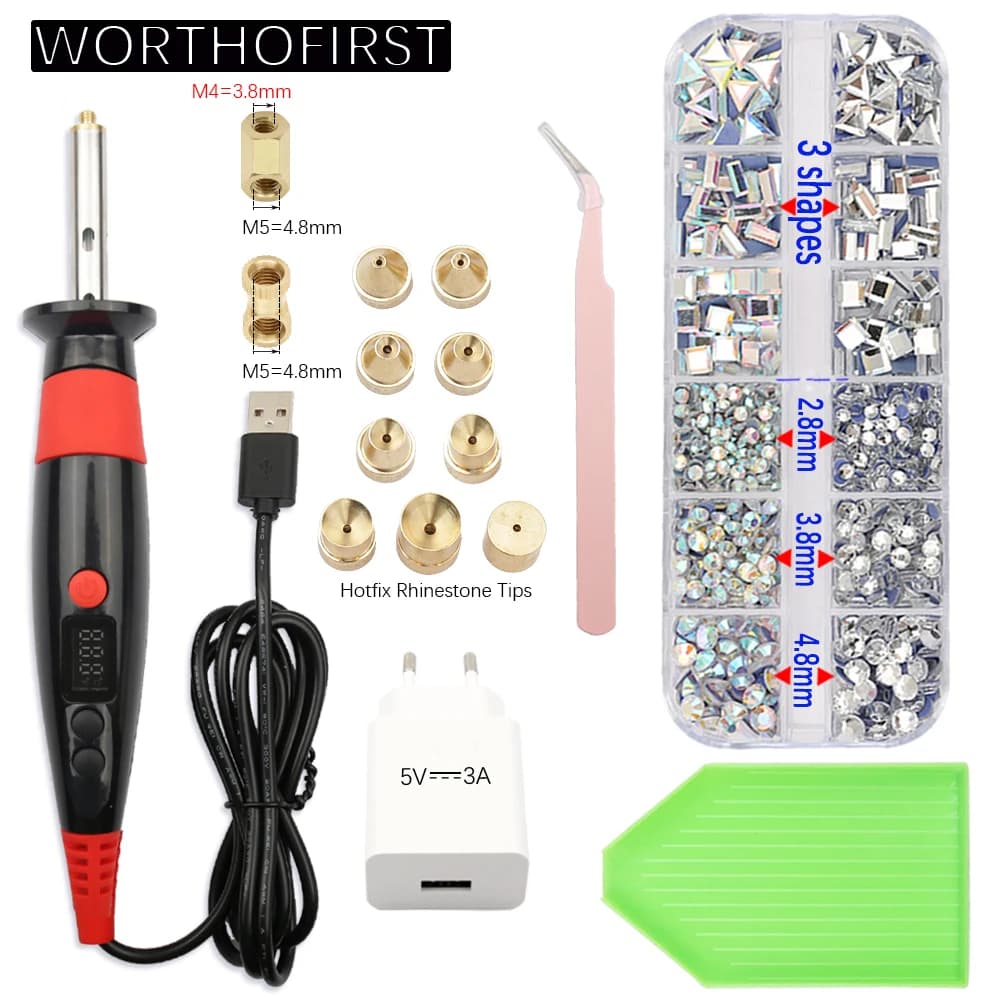 New USB Powered 80 ℃ -350 ℃ Temperature Adjustable Hotfix Rhinestone Pen Handmade DIY Heat Press Tool Stable and Durable