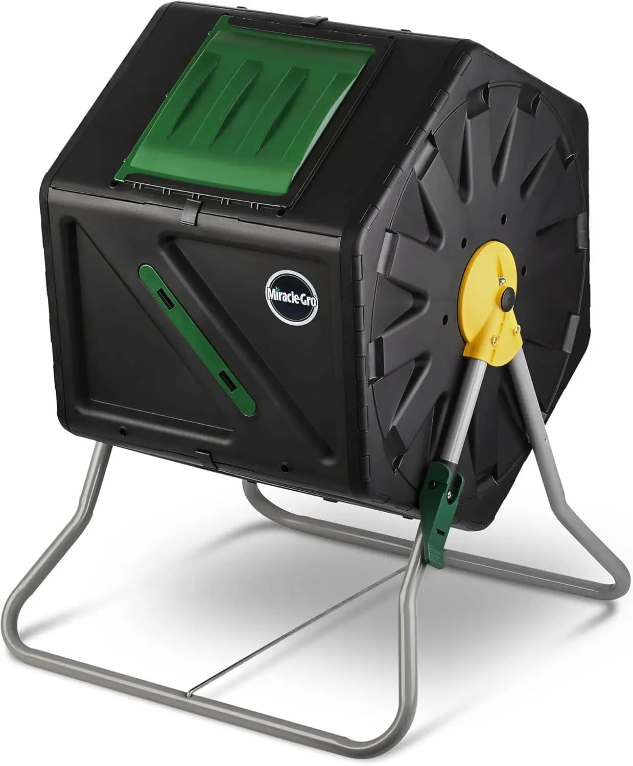Bicchiere per compost a camera singola con design a rotazione facile per un compostaggio rapido all'aperto - Contenitore per carichi pesanti, 27,7 galloni