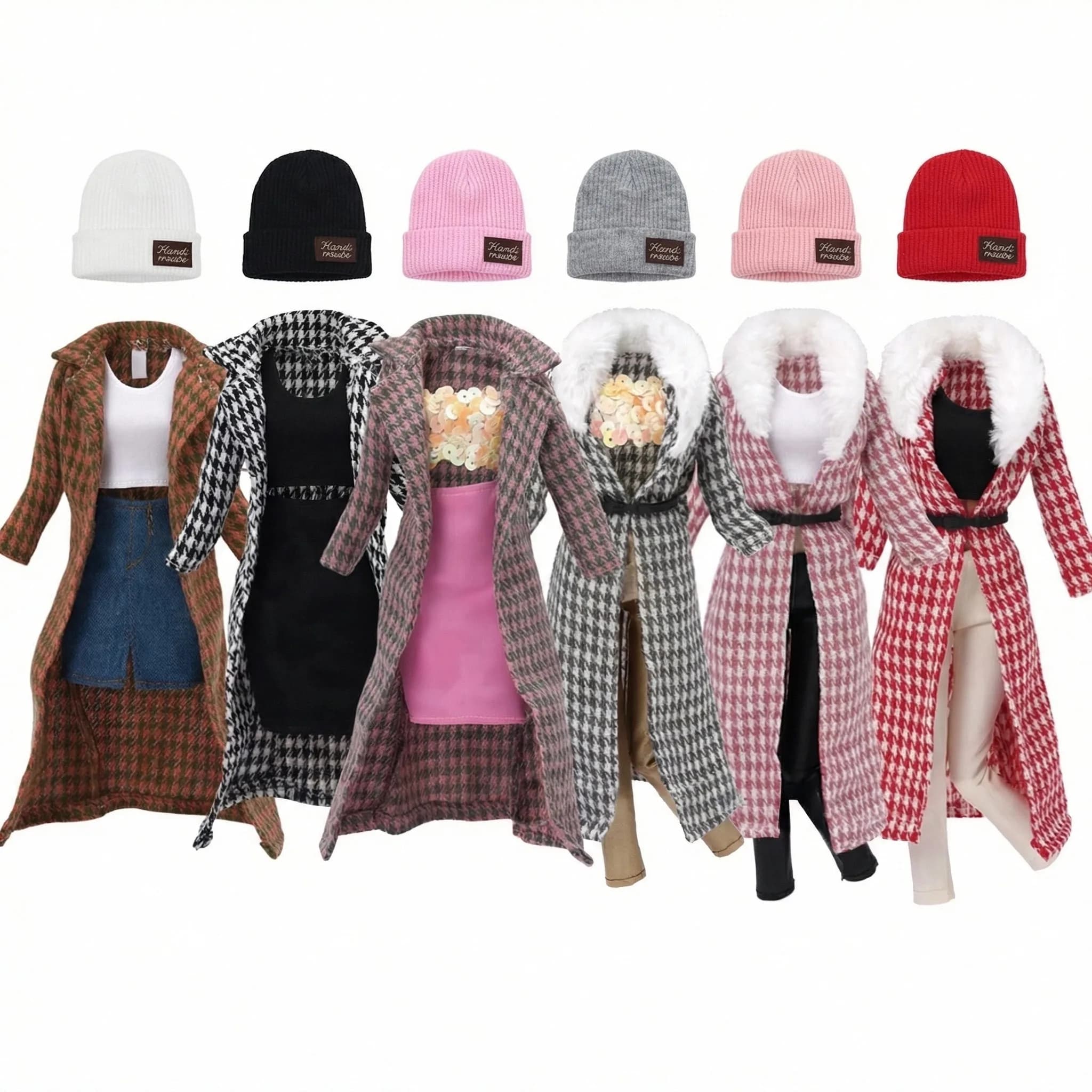 Vestiti per le bambole Autunno/Inverno Set di pelliccia Cappotto Abiti Scarpe Borsa Cappello per bambola da 30 cm e accessori per bambole BJD 1/6, regalo festival Compleanno ragazza