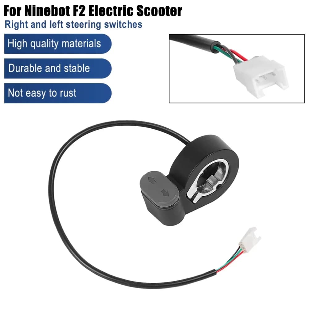 Left Right Turn Signal Switch Button For Ninebot F2 Electric Scooter Indicator Control Lever Replacement Part Black Plas
