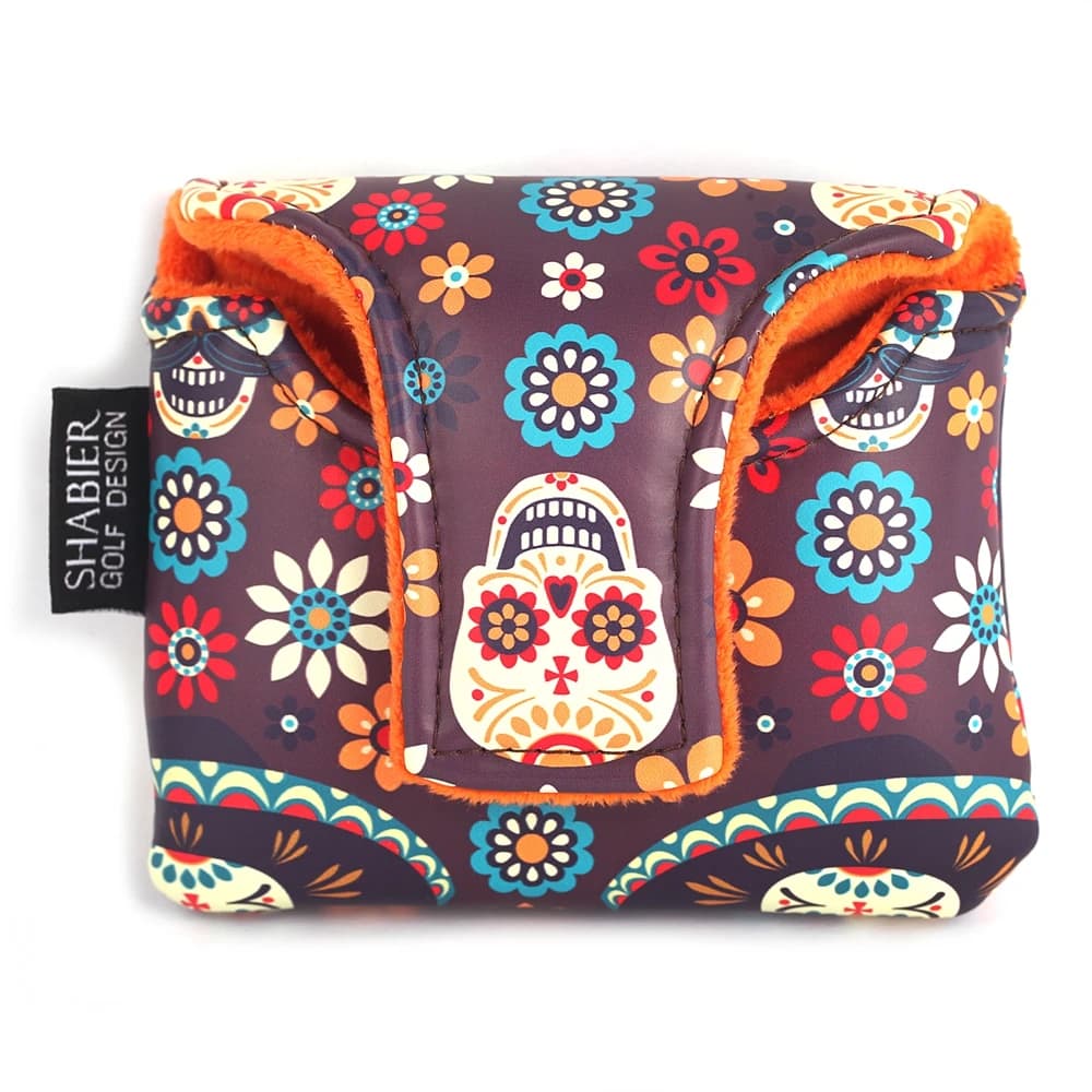 Dia DE LOS MUERTOS stampa con chiusura magnetica Golf Squre Large Mallet Putter Head Cover