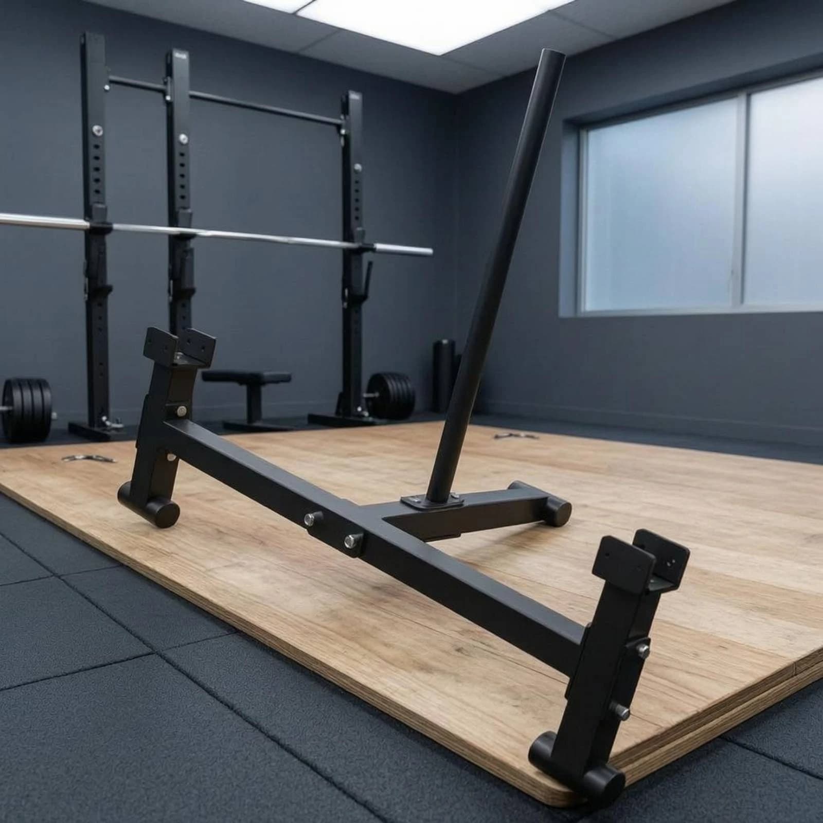 Barbell Plate-Changing Stand Upright Weight Plate Stand Weight Tree Safeguard Pads Space-Saving
